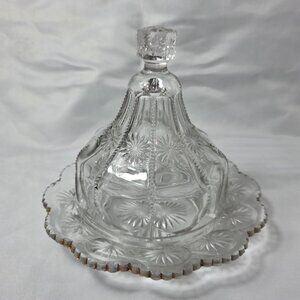 Vintage Heisley Colonial Clear Round Covered Butter Dish